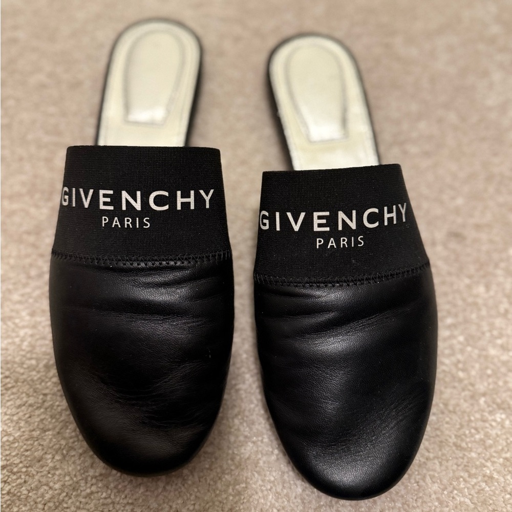 Givenchy Black Leather Mules
